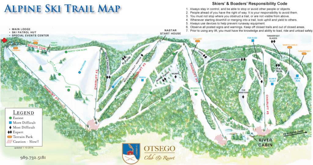 Otsego Club Trail Map